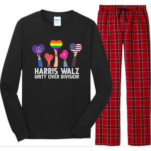 Harris Waltz 2024 Unity Over Division Lgbtq Equality Long Sleeve Pajama Set