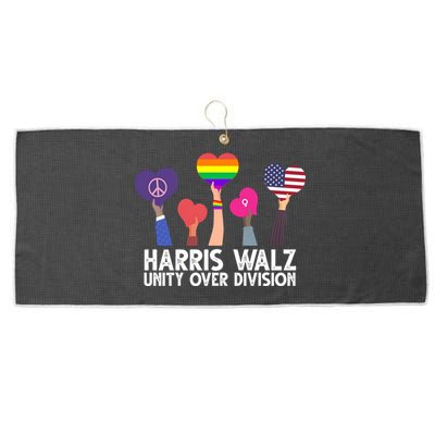 Harris Waltz 2024 Unity Over Division Lgbtq Equality Large Microfiber Waffle Golf Towel