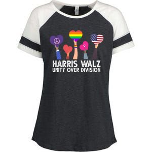 Harris Waltz 2024 Unity Over Division Lgbtq Equality Enza Ladies Jersey Colorblock Tee