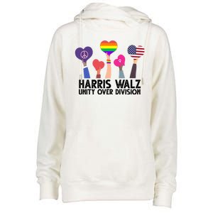 Harris Waltz 2024 Unity Over Division Lgbtq Equality Womens Funnel Neck Pullover Hood