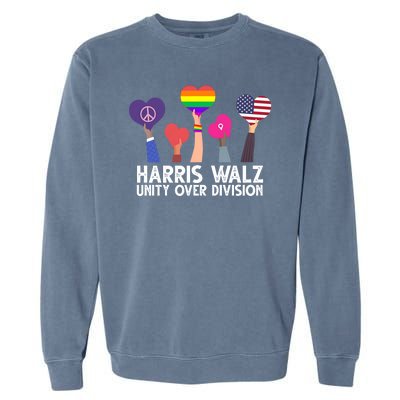 Harris Waltz 2024 Unity Over Division Lgbtq Equality Garment-Dyed Sweatshirt