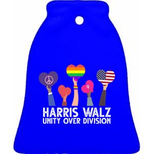 Harris Waltz 2024 Unity Over Division Lgbtq Equality Ceramic Bell Ornament