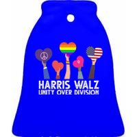 Harris Waltz 2024 Unity Over Division Lgbtq Equality Ceramic Bell Ornament