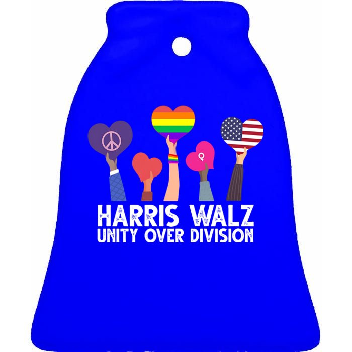 Harris Waltz 2024 Unity Over Division Lgbtq Equality Ceramic Bell Ornament