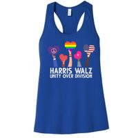 Harris Waltz 2024 Unity Over Division Lgbtq Equality Women's Racerback Tank