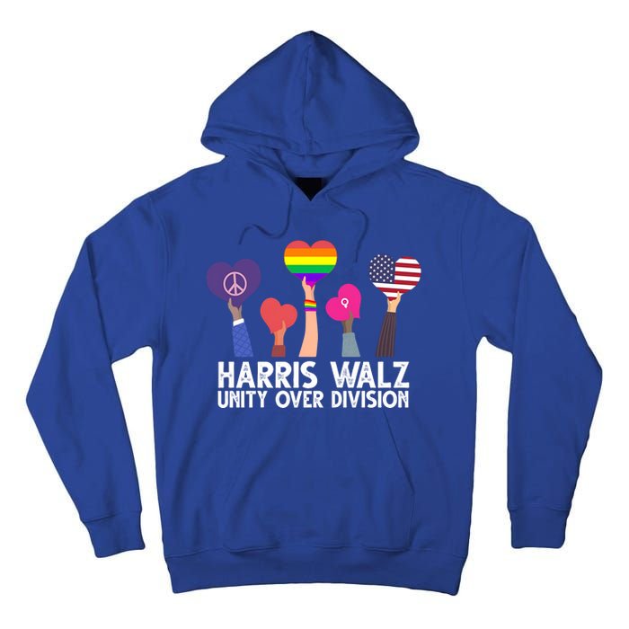 Harris Waltz 2024 Unity Over Division Lgbtq Equality Tall Hoodie