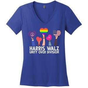 Harris Waltz 2024 Unity Over Division Lgbtq Equality Women's V-Neck T-Shirt