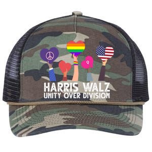 Harris Waltz 2024 Unity Over Division Lgbtq Equality Retro Rope Trucker Hat Cap