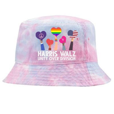 Harris Waltz 2024 Unity Over Division Lgbtq Equality Tie-Dyed Bucket Hat