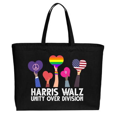 Harris Waltz 2024 Unity Over Division Lgbtq Equality Cotton Canvas Jumbo Tote