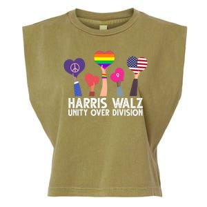 Harris Waltz 2024 Unity Over Division Lgbtq Equality Garment-Dyed Women's Muscle Tee