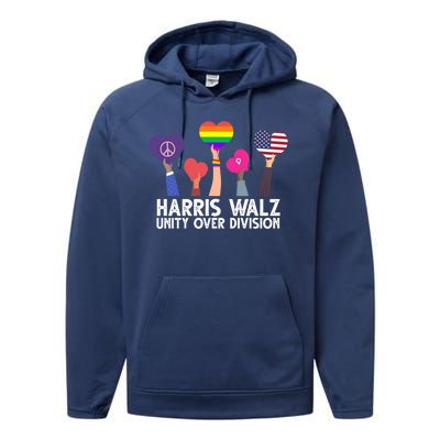 Harris Waltz 2024 Unity Over Division Lgbtq Equality Performance Fleece Hoodie