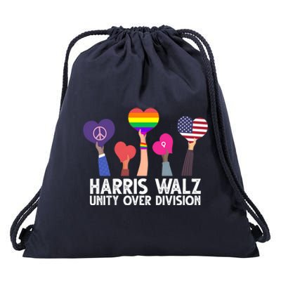 Harris Waltz 2024 Unity Over Division Lgbtq Equality Drawstring Bag