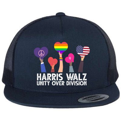 Harris Waltz 2024 Unity Over Division Lgbtq Equality Flat Bill Trucker Hat