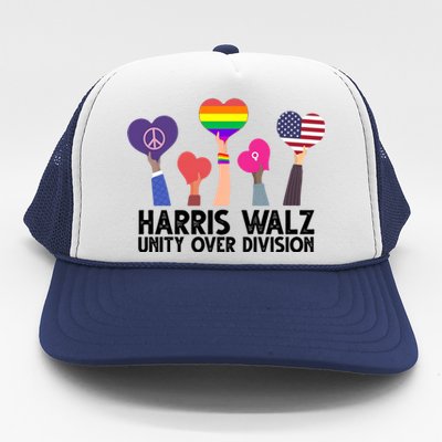 Harris Waltz 2024 Unity Over Division Lgbtq Equality Trucker Hat