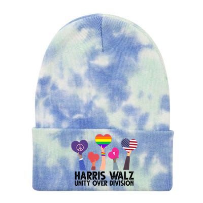 Harris Waltz 2024 Unity Over Division Lgbtq Equality Tie Dye 12in Knit Beanie