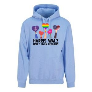 Harris Waltz 2024 Unity Over Division Lgbtq Equality Unisex Surf Hoodie