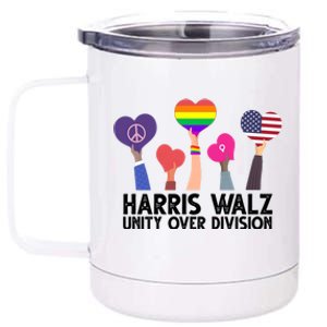 Harris Waltz 2024 Unity Over Division Lgbtq Equality 12 oz Stainless Steel Tumbler Cup