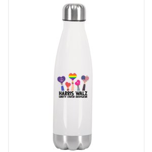 Harris Waltz 2024 Unity Over Division Lgbtq Equality Stainless Steel Insulated Water Bottle