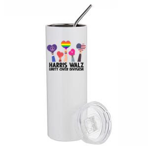 Harris Waltz 2024 Unity Over Division Lgbtq Equality Stainless Steel Tumbler