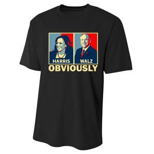 Harris Waltz 2024 Obviously Tim Walz Kamala Harris 2024 Performance Sprint T-Shirt