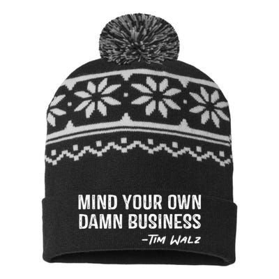 Harris Walz 2024 Mind Your Own Damn Business USA-Made Snowflake Beanie