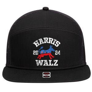 Harris Waltz 2024 Election Kamala Harris Tim Waltz 2024 7 Panel Mesh Trucker Snapback Hat