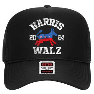 Harris Waltz 2024 Election Kamala Harris Tim Waltz 2024 High Crown Mesh Back Trucker Hat