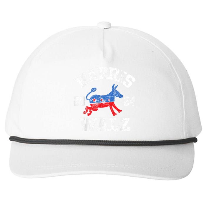 Harris Waltz 2024 Election Kamala Harris Tim Waltz 2024 Snapback Five-Panel Rope Hat