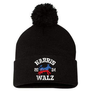 Harris Waltz 2024 Election Kamala Harris Tim Waltz 2024 Pom Pom 12in Knit Beanie