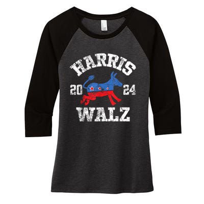 Harris Waltz 2024 Election Kamala Harris Tim Waltz 2024 Women's Tri-Blend 3/4-Sleeve Raglan Shirt