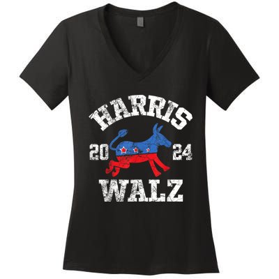 Harris Waltz 2024 Election Kamala Harris Tim Waltz 2024 Women's V-Neck T-Shirt