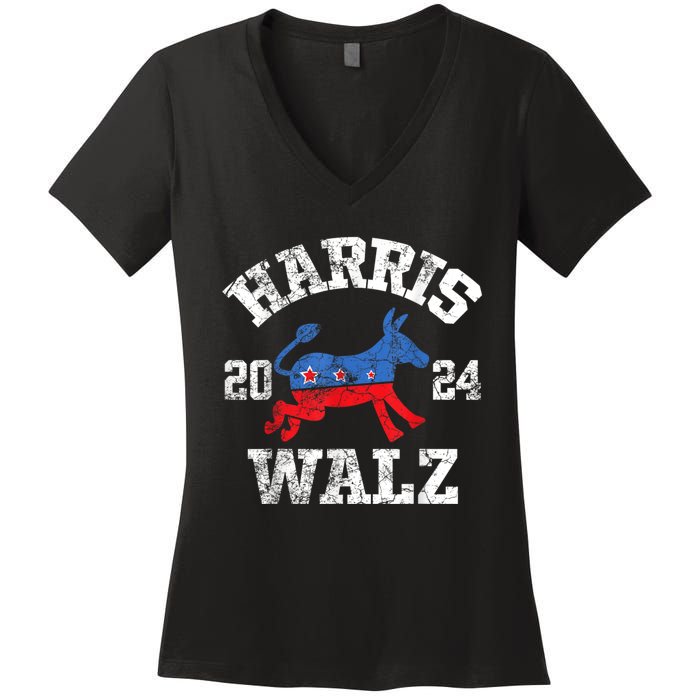 Harris Waltz 2024 Election Kamala Harris Tim Waltz 2024 Women's V-Neck T-Shirt