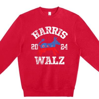 Harris Waltz 2024 Election Kamala Harris Tim Waltz 2024 Premium Crewneck Sweatshirt