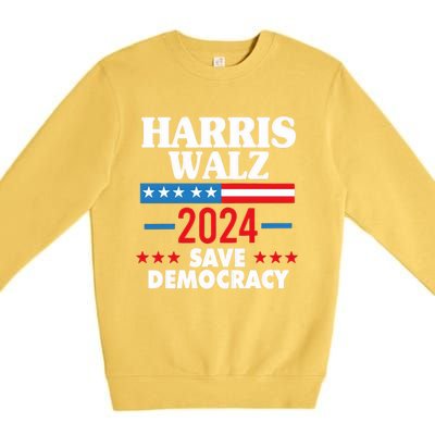 Harris Walz 2024 Save Democracy Premium Crewneck Sweatshirt