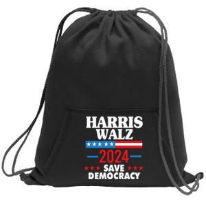 Harris Walz 2024 Save Democracy Sweatshirt Cinch Pack Bag