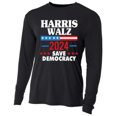 Harris Walz 2024 Save Democracy Cooling Performance Long Sleeve Crew