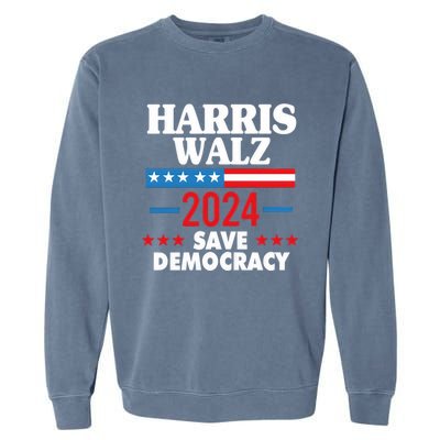 Harris Walz 2024 Save Democracy Garment-Dyed Sweatshirt