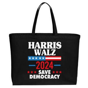 Harris Walz 2024 Save Democracy Cotton Canvas Jumbo Tote