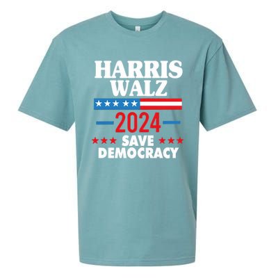 Harris Walz 2024 Save Democracy Sueded Cloud Jersey T-Shirt