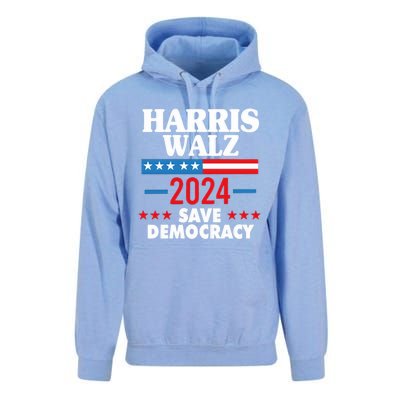 Harris Walz 2024 Save Democracy Unisex Surf Hoodie