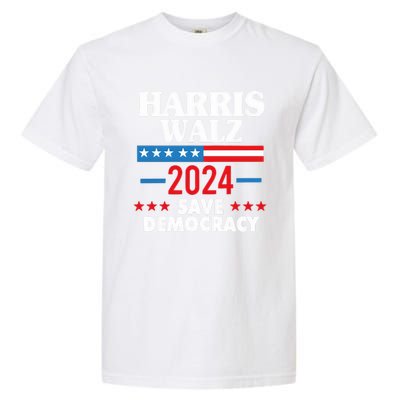 Harris Walz 2024 Save Democracy Garment-Dyed Heavyweight T-Shirt