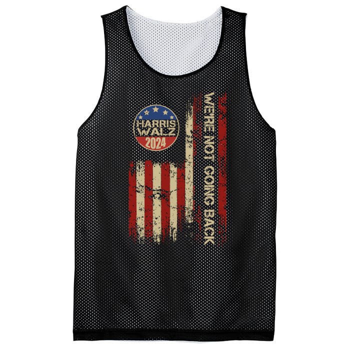 Harris Waltz 2024 Election Were Not Going Back Usa Flag Mesh Reversible Basketball Jersey Tank