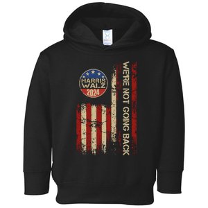 Harris Waltz 2024 Election Were Not Going Back Usa Flag Toddler Hoodie