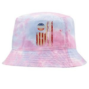 Harris Waltz 2024 Election Were Not Going Back Usa Flag Tie-Dyed Bucket Hat