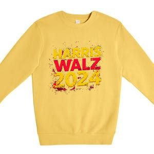 Harris Walz 2024 Typography Vibrant Dynamic Premium Crewneck Sweatshirt