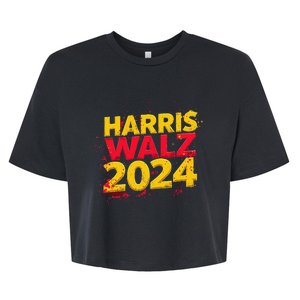 Harris Walz 2024 Typography Vibrant Dynamic Bella+Canvas Jersey Crop Tee