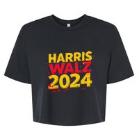 Harris Walz 2024 Typography Vibrant Dynamic Bella+Canvas Jersey Crop Tee