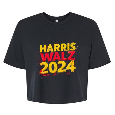 Harris Walz 2024 Typography Vibrant Dynamic Bella+Canvas Jersey Crop Tee