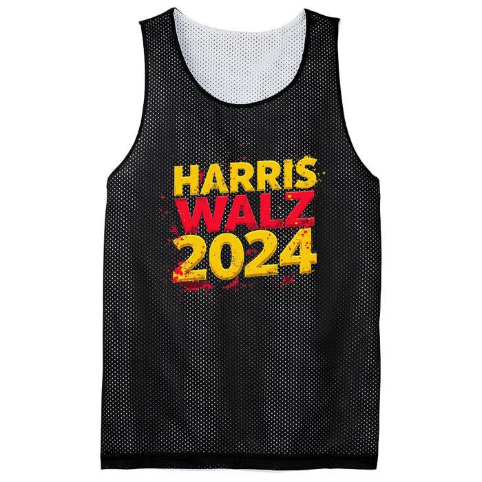 Harris Walz 2024 Typography Vibrant Dynamic Mesh Reversible Basketball Jersey Tank